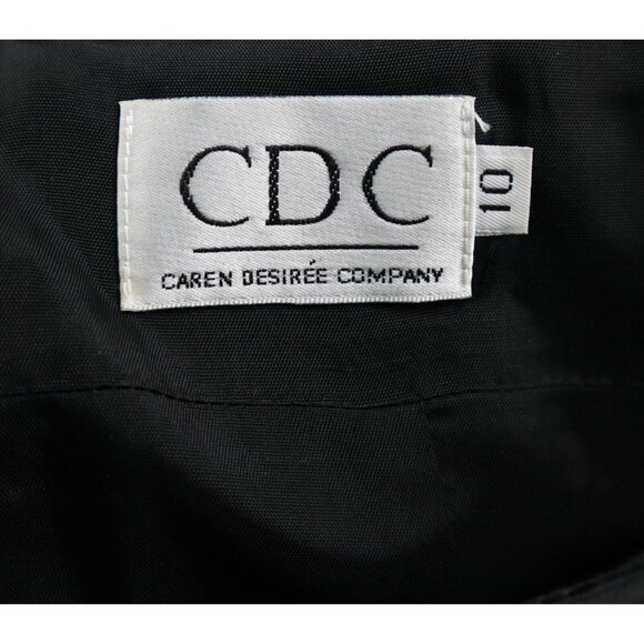VTG 90s CDC CAREN DESIREE COMPANY - WOMEN'S BLACK SATIN MAXI DRESS - SIZE 10 - Picture 5 of 7